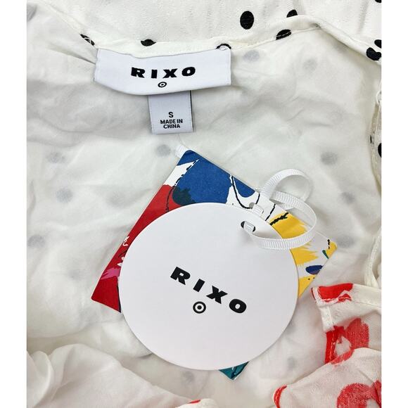 RIXO x Target Polka Dot Sleeveless Ruffle Slip Dress Scoop Neck Size Small NEW - Picture 9 of 11